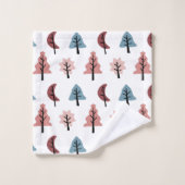 Pastel Pink Christmas Tree Motif Holiday (Gant de toilette)