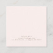 Pastel Pink Classic Jewelry Display Carte Carré (Dos)