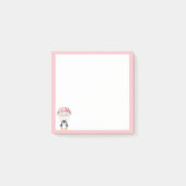 Pastel Pink Cute Penguin Parachute Post-It Notes (Voorkant)