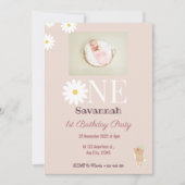 Pastel Pink Daisies Invitation Anniversaire (Devant)
