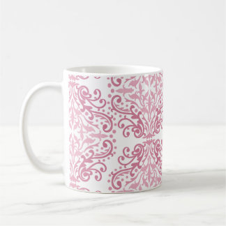 Pastel Pink Damask Café Mug