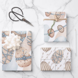 PASTEL PINK EN BLAUWE EASTER-EIEREN INPAKPAPIER VEL