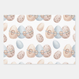 PASTEL PINK EN BLAUWE EASTER-EIEREN INPAKPAPIER VEL
