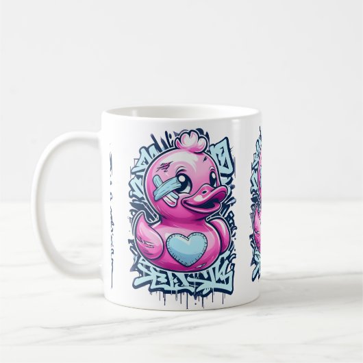 Pastel Pink en caoutchouc Canard Mug (Gauche)