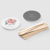 Pastel Pink en Gray Peony Flower Handwaaier (Niet-gemonteerd)