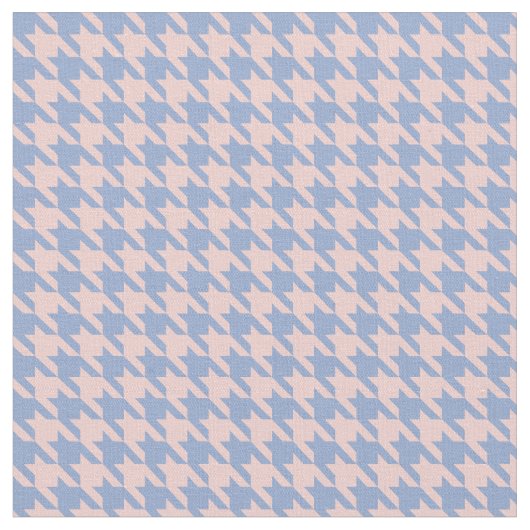 Pastel Pink en Sky Blue houndstooth Stof (Close Up)
