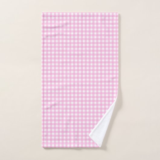 Pastel Pink En vichy Motif (Serviette à main)