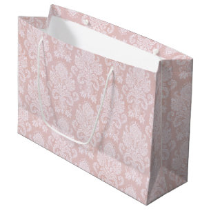 Pastel Pink en White Damask Groot Cadeauzakje