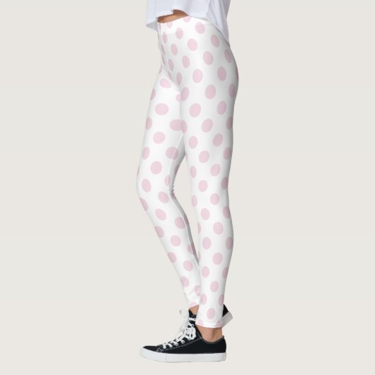 Pastel Pink en White Polka Dots Pattern Leggings (Links)