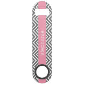 Pastel Pink et Grey Chevrons Nom personnalisé (Devant)