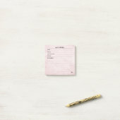Pastel Pink Feminine Simple Modern Monogram Post-it® Notes (Op bureau)