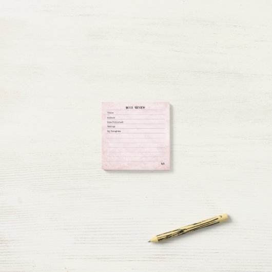 Pastel Pink Feminine Simple Modern Monogram  Post-it® Notes (Op bureau)