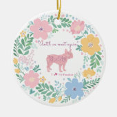 Pastel Pink Floral French Bulldog Custom Photo Keramisch Ornament (Voorkant)
