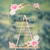 Pastel Pink Floral Muslim Wedding Welcome (Neutre)