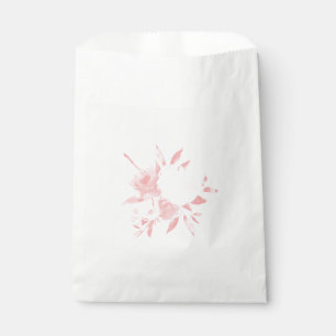 Pastel Pink Floral Waterverf Favor Bag Bedankzakje