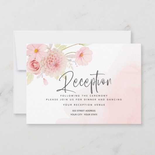 Pastel Pink Floral Weddenschap Uitnodiging (Voorkant)