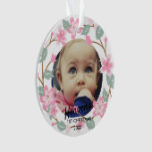 Pastel Pink Floral Wreath Baby Keepsake (devant)