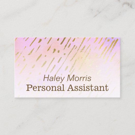 Pastel Pink Freelance Personal Assistant Visitekaartje (Voorkant)