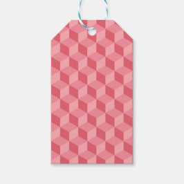 PASTEL PINK GEOMETRIC CUBE PATTERS CADEAULABEL
