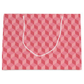 PASTEL PINK GEOMETRIC CUBE PATTERS GROOT CADEAUZAKJE (Voorkant)