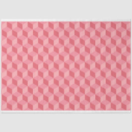 PASTEL PINK GEOMETRIC CUBE PATTERS TISSUEPAPIER