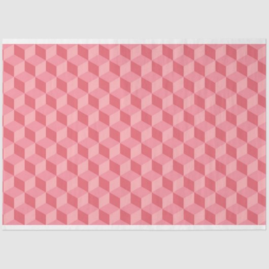 PASTEL PINK GEOMETRIC CUBE PATTERS TISSUEPAPIER (Voorkant)