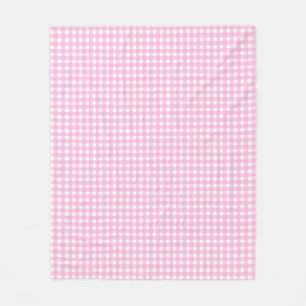 Pastel Pink Gingham Pattern Fleece Deken