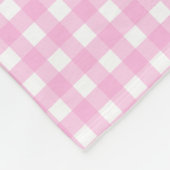Pastel Pink Gingham Pattern Fleece Deken (Hoek)