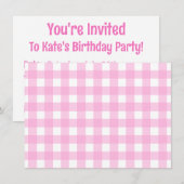 Pastel Pink Gingham Pattern Kaart (Voorkant / Achterkant)