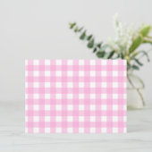 Pastel Pink Gingham Pattern Kaart (Staand voorkant)