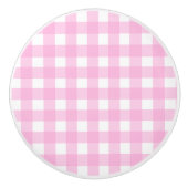 Pastel Pink Gingham Pattern Keramische Knop (Voorkant)