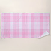 Pastel Pink Gingham Pattern Strandlaken (Voorkant)