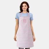 Pastel Pink Gingham Pset Checker Modern Monogram Schort (Gedragen)