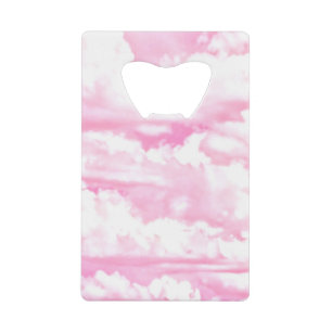 Pastel Pink Girly Clouds Decor Kredietkaart Flessenopener