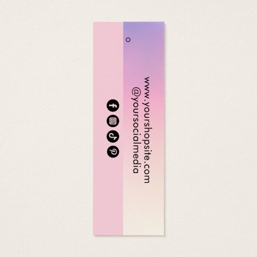 Pastel Pink Gradient Rainbow Logo Taille Prix (Dos)