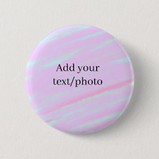 Pastel pink green add photo text watercolor retro  ronde button 5,7 cm