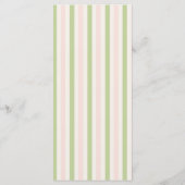 Pastel Pink & Green Stripes Retro Wedding Menu (Dos)