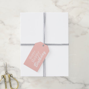 Pastel Pink Happy Birthday Gift Label Cadeaulabel