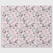Pastel Pink Happy Easter Bunnies Cadeaupapier (Vlak)
