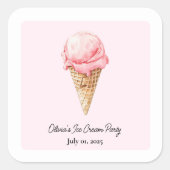 Pastel Pink Ice Cream Sticker | Kids Summer Party (Devant)