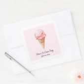 Pastel Pink Ice Cream Sticker | Kids Summer Party (Enveloppe)