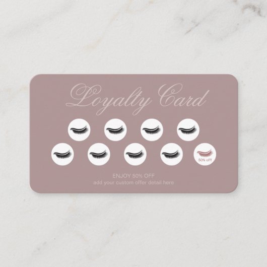 Pastel Pink Lashes Salon QR Code Loyalty Kaart (Voorkant)