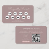 Pastel Pink Lashes Salon QR Code Loyalty Kaart (Voorkant / Achterkant)
