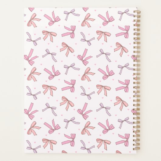 Pastel Pink & Lilac Bow Coquette Planner (Dos)