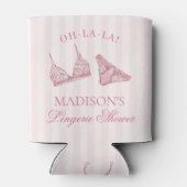 Pastel Pink Lingerie Shower Bachelorette Favor Blikjeskoeler (Achterkant)