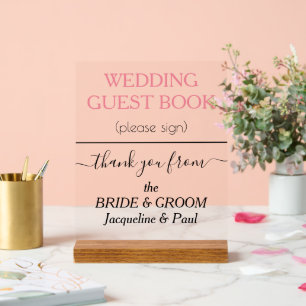 Pastel Pink Mariage Livre d'hôtes Clear