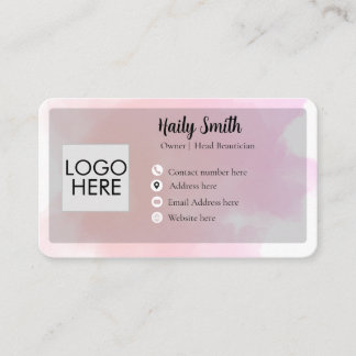 Pastel Pink & Mauve Gradient Modern Business card Visitekaartje