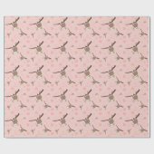 Pastel Pink Monkey Valentine Wrapping Paper Cadeaupapier (Vlak)