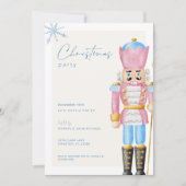 Pastel Pink Nutcracker Fête de Noël Invitation (Devant)