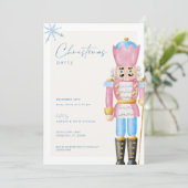 Pastel Pink Nutcracker Fête de Noël Invitation (Debout devant)